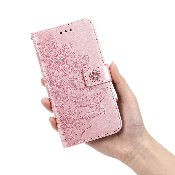 Cu clapetă pentru Oppo Reno5 Z / A94 / A95 5G, Mandala, roz rose gold