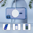 Husă pentru iPhone 16 Plus, Electro MagSafe, albastru + Sticlă pentru ecran