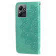 Cu clapetă pentru Xiaomi Redmi Note 12 4G, Mandala Flower, verde