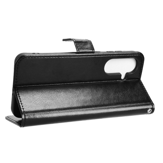 Cu clapetă pentru Samsung Galaxy A36, Crazy Horse Wallet, negru