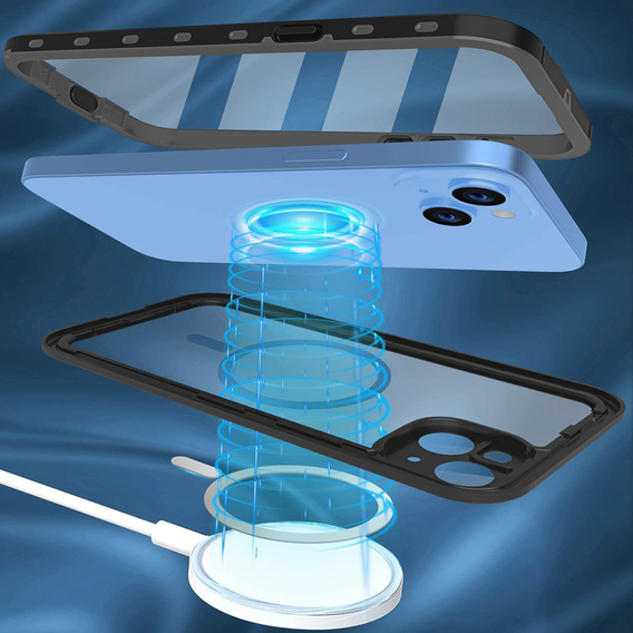 Husă impermeabilă pentru iPhone 14, Redpepper, pentru MagSafe, negru