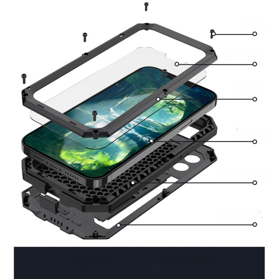 Husă pentru iPhone 13 Pro Max, R-JUST CamShield Slide, armată, negru