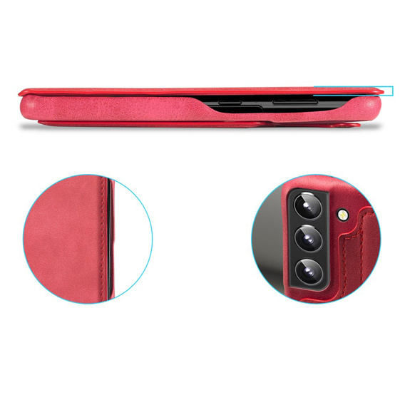 Cu clapetă pentru Samsung Galaxy S22+ Plus 5G, LC.IMEEKE, roșu