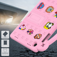 Husă pentru copii pentru Samsung Galaxy Tab A11 Plus / A9 Plus, Cute Patterns, cu suport, roz