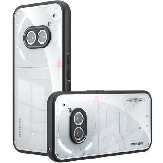 Carcasă pentru Nothing Phone 2a, Fusion Hybrid, cu protecție pentru camera foto, transparent / negru