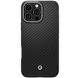 Carcasa Spigen pentru iPhone 16 Pro, Enzo Aramid MagSafe, negru carbon / argintiu + 9H Tempered Glass