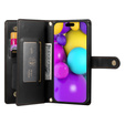 Cu clapetă pentru iPhone 16, Wallet Zipper Pocket, negru