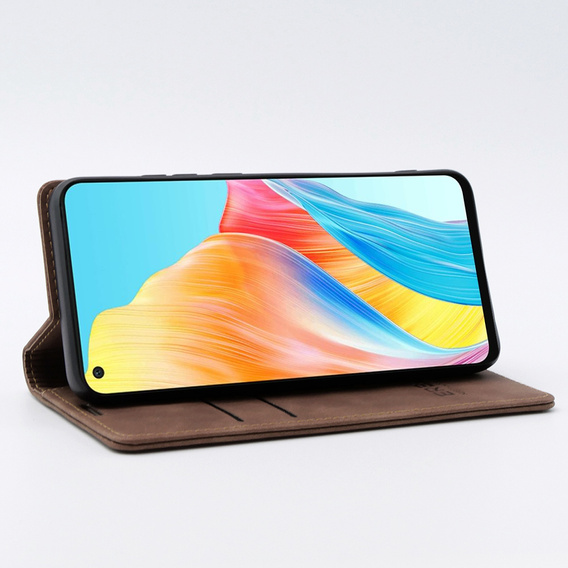Husă pentru Oppo A78 4G, ERBORD Vintage, portofel cu clapetă, cafea