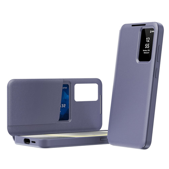 Husă cu clapetă pentru Samsung Galaxy A55 5G, Smart View Wallet, violet
