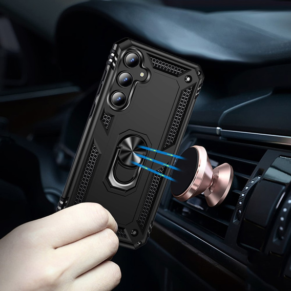 Husă blindată pentru Samsung Galaxy A55 5G, Nox Case Ring, negru