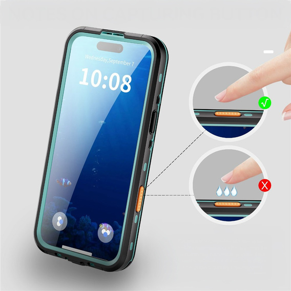 Husă pentru iPhone Air, impermeabilă IP68, SHELLBOX MagSafe, albastru