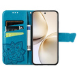 Cu clapetă pentru Realme 14 Pro 5G, Butterfly, albastru