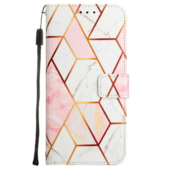 Cu clapetă pentru Xiaomi Redmi Note 13 Pro 4G / Xiaomi Redmi Note 14S / Xiaomi Poco M6 Pro 4G, Wallet, Marble roz