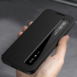 Husă din piele Smart View Window pentru Samsung Galaxy S26, negru