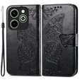 Cu clapetă pentru Infinix Hot 40i, Butterfly, negru