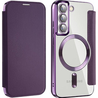 Cu clapetă pentru Samsung Galaxy S22 5G, RFID Wallet MagSafe CamShield, violet