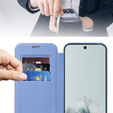 Cu clapetă pentru Google Pixel 9A, RFID Wallet MagSafe CamShield, albastru