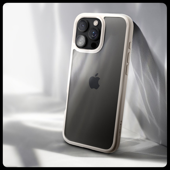 Carcasa Spigen pentru iPhone 16 Pro Max, Ultra Hybrid, transparent / titan + sticlă temperată 9H