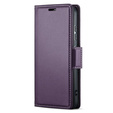 Husă pentru Oppo Reno 13F / Oppo Reno 13FS, ERBORD Glossy Litchi, portofel cu clapetă, violet