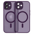 Husă pentru iPhone 16, pentru MagSafe, ERBORD Matt Case, violet închis + sticlă pentru ecran