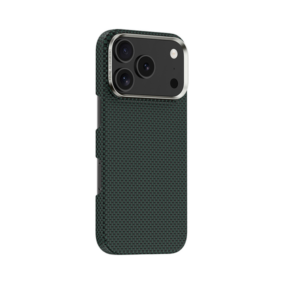 Husă BENKS din Kevlar pentru iPhone 17 Pro Max, Magnetic Armour Tint 1000D 0070, pentru MagSafe, buton activ – verde