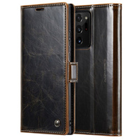 Carcasă flip CASEME pentru Samsung Galaxy Note 20 Ultra, Waxy Textured, cafea