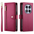 Cu clapetă pentru Xiaomi Redmi Note 14 Pro 5G / Poco X7 5G, Wallet Zipper Pocket, roșu