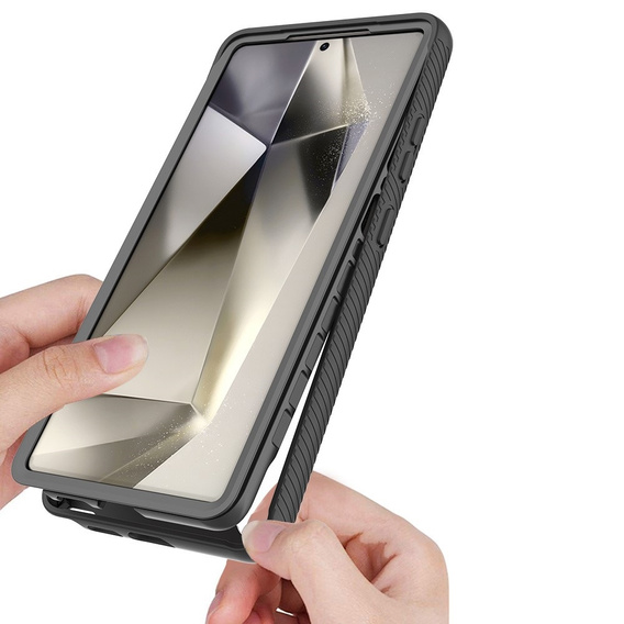 Carcasă pentru Samsung Galaxy S25 Ultra, Shockproof, cu folie, negru
