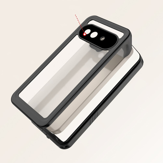 Husă impermeabilă IP68 pentru Google Pixel 9a, Redpepper, negru