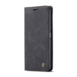 Husa CASEME pentru Xiaomi Redmi Note 10 Pro, Leather Wallet Case, negru