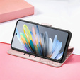 Cu clapetă pentru Motorola Moto G15 / Motorola Moto G15 Power, Butterfly, roz rose gold