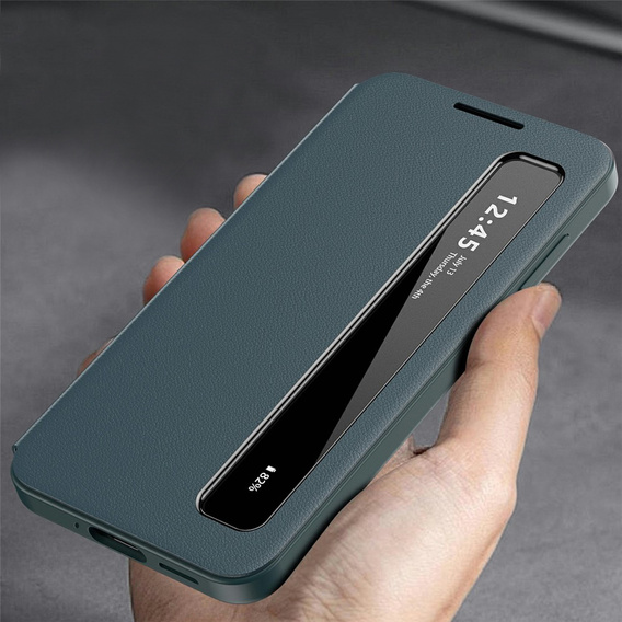 Husă din piele Smart View Window pentru Samsung Galaxy S26, verde
