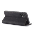 Husa CASEME pentru Samsung Galaxy A32 5G, Leather Wallet Case, negru