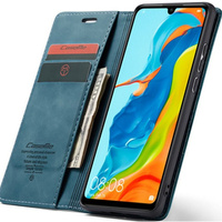 Husa CASEME pentru Huawei P30 Lite, Leather Wallet Case, albastru