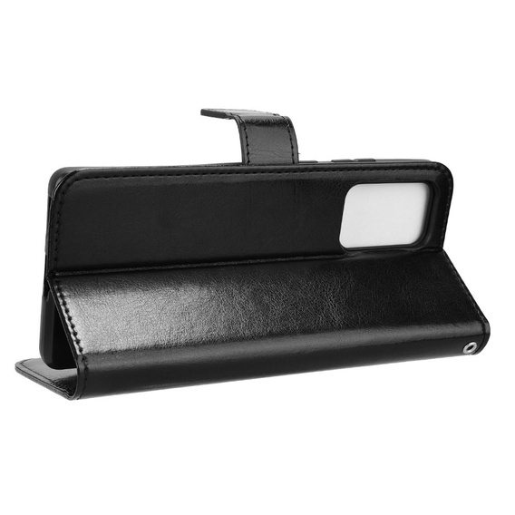 Cu clapetă pentru Motorola Edge 50 Fusion 5G, Crazy Horse Wallet, negru