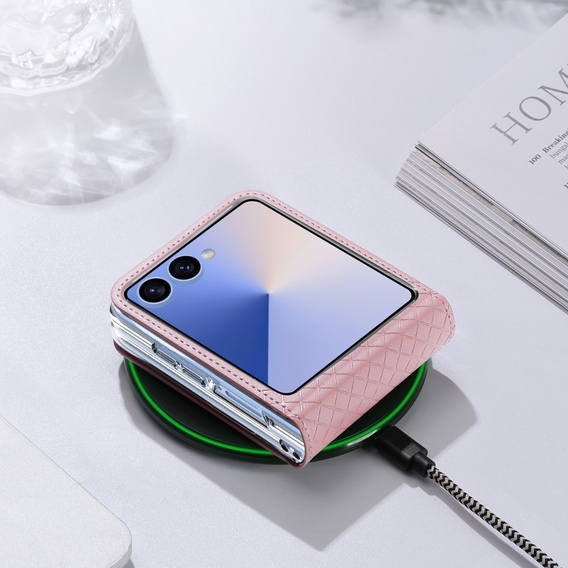 Husă Dux Ducis pentru Samsung Galaxy Z Flip7 5G, Bril, roz