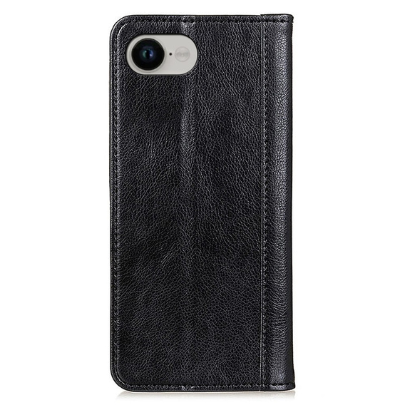 Huse pentru Iphone 16E, Wallet Litchi Leather, negru