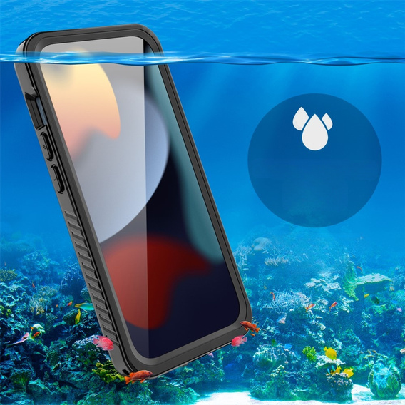 Husă impermeabilă IP68 pentru iPhone 15 Pro, negru