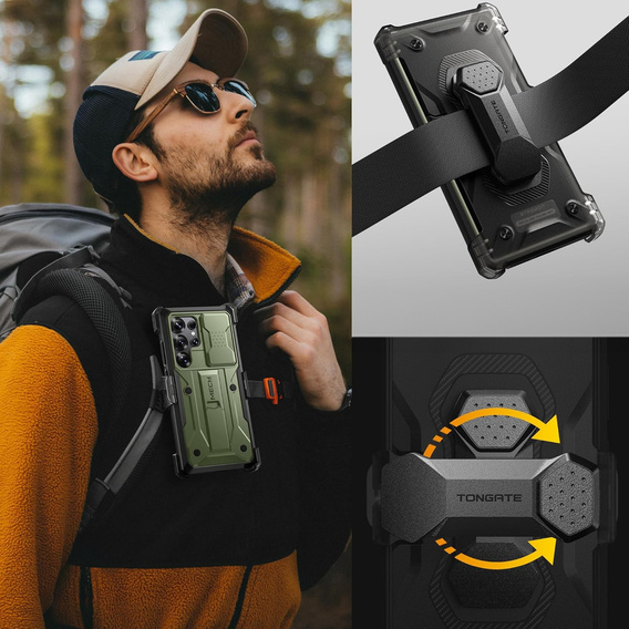 Carcasă robustă pentru Samsung Galaxy S25 Ultra – Tongate MECH Series Clip, negru