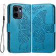Cu clapetă pentru Oppo Reno 13F / Oppo Reno 13FS, Butterfly, albastru