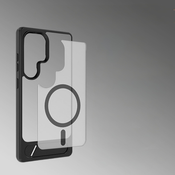 Husă pentru Samsung Galaxy S25 Ultra, Kickstand Matt Case, pentru MagSafe, negru