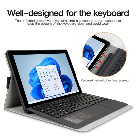 Huse pentru Microsoft Surface Pro 9, Wallet Pen Slot, negru