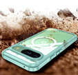 Husă pentru Google Pixel 9 / Google Pixel 9 Pro, Shockproof, cu sticlă, pentru MagSafe, verde