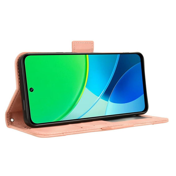 Cu clapetă pentru Vivo Y19s, Card Slot, roz