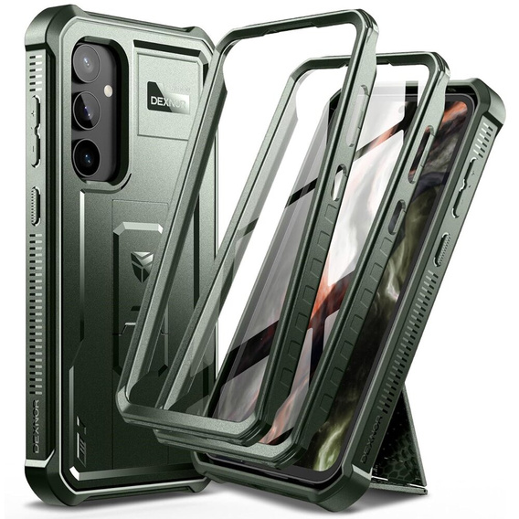 Husă blindată pentru Samsung Galaxy S23 FE, Dexnor Full Body (Two Frames), verde