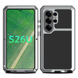 Husă blindată cu sticlă încorporată pentru Samsung Galaxy S26 Ultra, argintiu