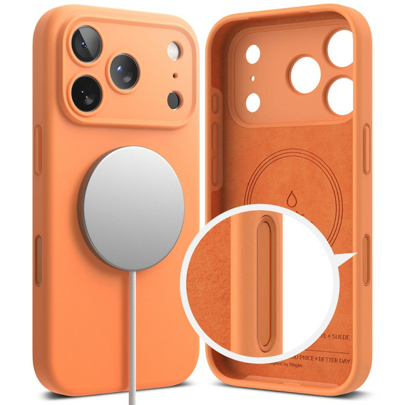 Carcasă Ringke pentru iPhone 17 Pro Max, Silicone Magnetic MagSafe, Tangerine