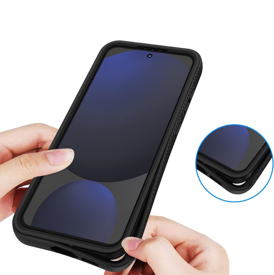 Carcasă pentru Samsung Galaxy S24 FE, Shockproof, cu folie, negru