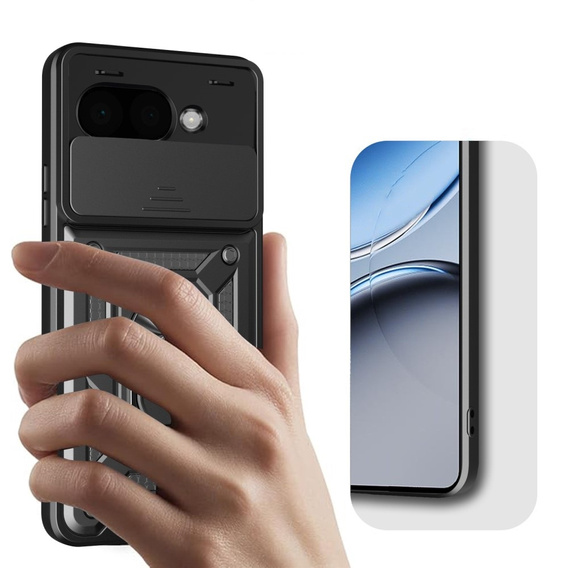 Husă blindată pentru Google Pixel 9A, CamShield Slide, negru