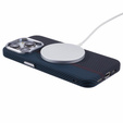 Carcasa pentru iPhone 14 Pro, Carbon Fiber MagSafe, negru / albastru